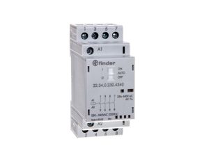 Stycznik modułowy 4Z 25A 230V AC/DC funkcja Auto-On-Off, wskaźnik zadziałania + LED, 35mm 22.34.0.230.4340