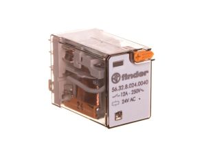 Przekaźnik 2P 12A 24V AC przycisk testujący, mechaniczny wskaźnik zadziałania 56.32.8.024.0040
