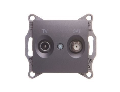 SEDNA Gniazdo antenowe TV/SAT przelotowe 8dB grafitowe SDN3401270