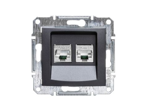 SEDNA Gniazdo komputerowe podwójne RJ45 kat.5e FTP grafitowe SDN4600170