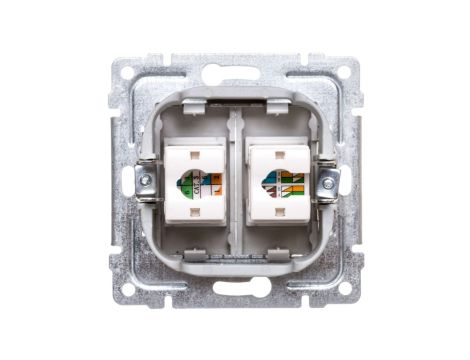 VENA Gniazdo teleinformatyczne RJ45 kat.5e nieekranowane + RJ11 aluminium 514069