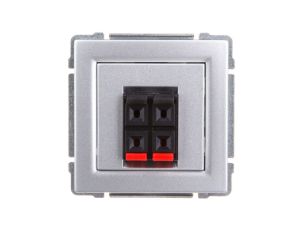 KOS66 Gniazdo głośnikowe podwójne aluminium 664071