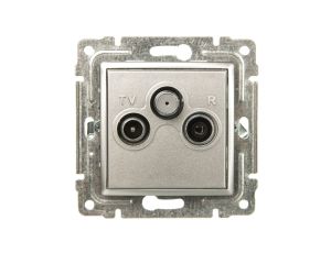 VENA Gniazdo antenowe RTV/SAT przelotowe aluminium 514077