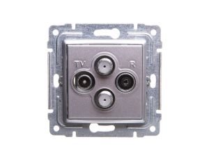 VENA Gniazdo antenowe podwójne TV/SAT aluminium 514078