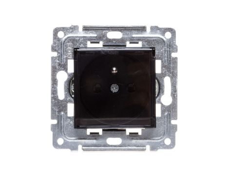 DANTE Gniazdo bryzgoszczelne z/u z przesłonami klapka transparentna czarne 450939