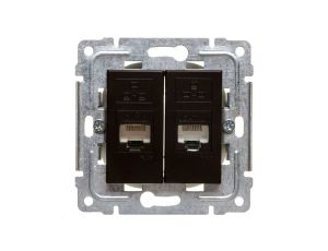 DANTE Gniazdo komputerowe podwójne 2xRJ45 kat.5e nieekranowane czarne 450967