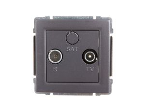 KOS66 Gniazdo antenowe RTV przelotowe 8dB grafit 666074