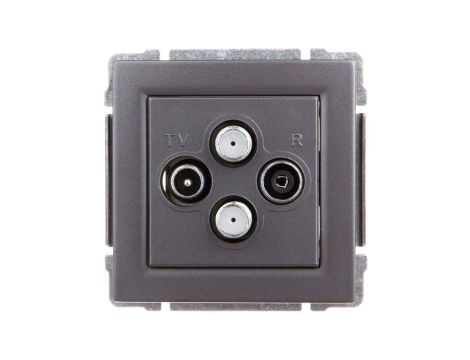 KOS66 Gniazdo antenowe podwójne TV/SAT/SAT grafit 666078