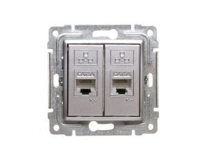 VENA Gniazdo komputerowe podwójne 2xRJ45 kat.6 ekranowane aluminium 514068