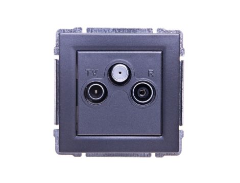 KOS66 Gniazdo antenowe RTV/SAT przelotowe 10dB grafit 666077