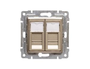 VENA Gniazdo komputerowe podwójne 2xRJ45 kat.6 ekranowane satyna 515068