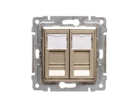 VENA Gniazdo komputerowe podwójne 2xRJ45 kat.6 ekranowane satyna 515068