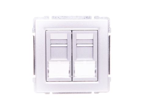 KOS66 Gniazdo komputerowe podwójne 2xRJ45 kat.6 ekranowane aluminium 664068