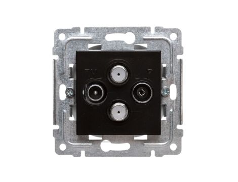 DANTE Gniazdo antenowe podwójne RTV/SAT/SAT czarne 450978