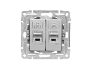 DANTE Gniazdo komputerowe podwójne 2xRJ45 kat.6 ekranowane inox 454168