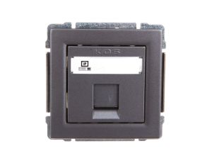 KOS66 Gniazdo komputerowe pojedyncze RJ45 MOLEX kat.5e nieekranowane grafit 666065