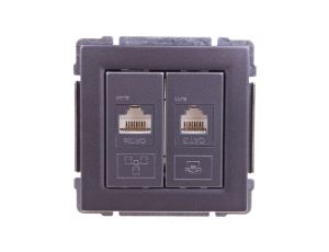 KOS66 Gniazdo teleinformatyczne RJ45 kat.5e nieekranowane + RJ11 grafit 666069