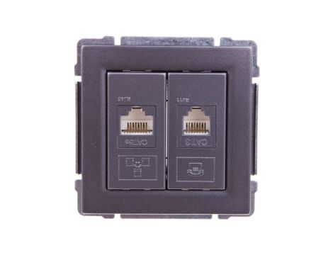 KOS66 Gniazdo teleinformatyczne RJ45 kat.5e nieekranowane + RJ11 grafit 666069