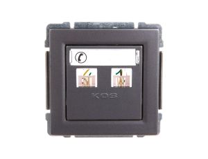 KOS66 Gniazdo telefoniczne podwójne 2xRJ11 grafit 666064