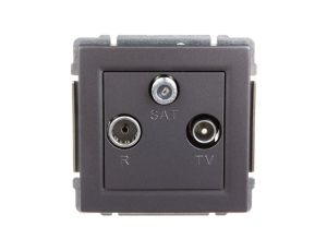 KOS66 Gniazdo antenowe RTV/SAT końcowe grafit 666076