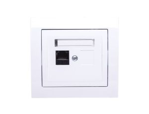 KIER Gniazdo komputerowe pojedyncze RJ45 kat.5e białe GPK-1W/K/00