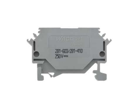 Złączka szynowa 2-przewodowa diodowa 4mm2 szara 281-603/281-410 /100szt./
