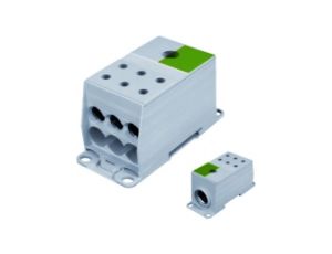 Blok rozdzielczy AL/CU 1-potencjałowy 175A we 1x95-240mm2 wy 6x10-50mm2 zielony AUX38503PE