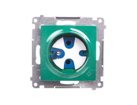 Simon 54 Gniazdo pojedyncze DATA z/u z kluczem uprawniającym 16A 250V antybakteryjne zielone DGD1.01/AB33