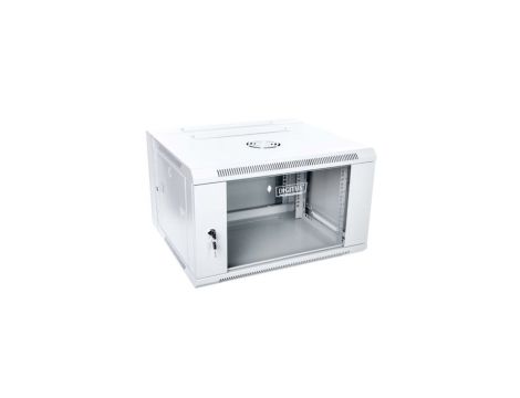 Szafa krosowa wisząca dzielona 19 cali 6U 600x368x550 szara DN-WD19 06U/550