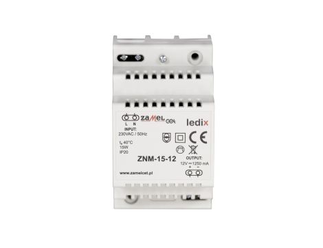 Zasilacz LED modułowy 12V DC 15W ZNM-15-12 LDX10000020
