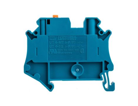 Złączka przelotowa 2-przewodowa z odłącznikiem nożowym 4mm2 niebieska UT 4-MT-P/P BU 3046265 /50szt./