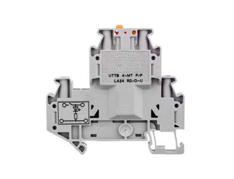 Złączka przelotowa 4-przewodowa z odłącznikiem nożowym 4mm2 szara UTTB 4-MT P/P LA 3046773