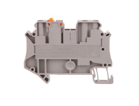 Złączka przelotowa 3-przewodowa z odłącznikiem nożowym 4mm2 szara UT 4-TWIN-MT P/P 3064014 /50szt./