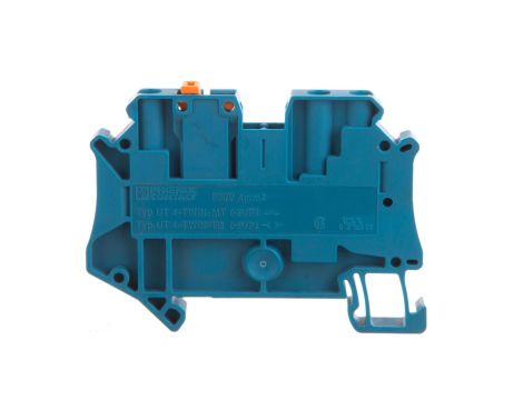 Złączka przelotowa 3-przewodowa z odłącznikiem nożowym 4mm2 niebieska UT 4-TWIN-MT BU 3073018 /50szt./