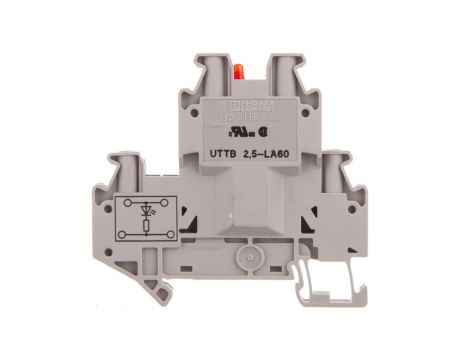 Złączka szynowa elementów kontrolnych 2-piętrowa 4-przewodowa 2,5mm2 szara UTTB 2,5-LA 60 R 3046702 /50szt./