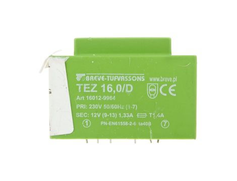 Transformator 1-fazowy TEZ 16,0/D 230/12V /do druku/ 16012-9964