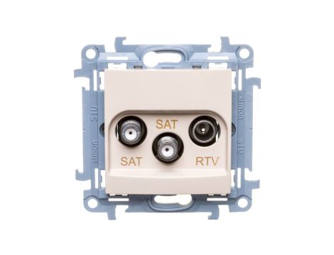 Simon 10 Gniazdo antenowe podwójne SAT-SAT-RTV kremowy CASK2.01/41