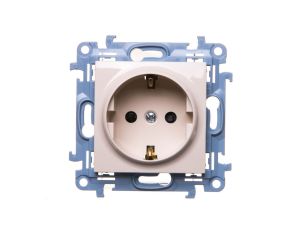 Simon 10 Gniazdo pojedyncze SCHUKO z przesłonami kremowe 16A 250V IP20 CGSZ1Z.01/41