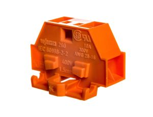 Złączka 4-przewodowa 1,5mm2 pomarańczowa z mocowaniem śrubowym 260-336 /50szt./