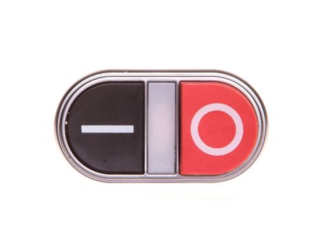 Przycisk dwuklawiszowy czarno/czerwony I-0 podświetlany z samopowrotem LPCBL7222