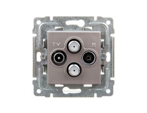 DANTE Gniazdo antenowe podwójne RTV/SAT/SAT inox 454178