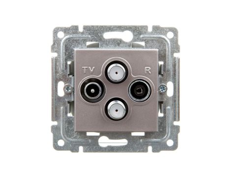 DANTE Gniazdo antenowe podwójne RTV/SAT/SAT inox 454178
