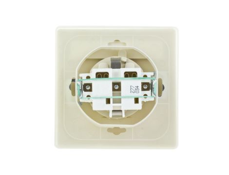 AKCENT Gniazdo bryzgoszczelne z/u Schuko IP44 klapka przezroczysta beżowe GPH-1AS/01/d