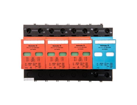 Ogranicznik przepięć Typ T1+T2 Typ T1+T2 3P+N 25kA 1,6kV 280V VPU I 3+1 LCF 280V/25KA 1351780000