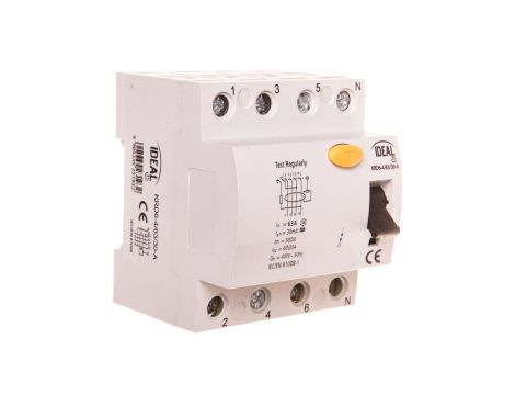 Wyłącznik różnicowoprądowy 4P 63A 0,03A typ A KRD6-4/63/30-A VDE 23193