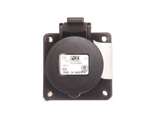 Gniazdo tablicowe 16A 4P 400V /70x70/ czarne IP44 314-6x