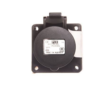 Gniazdo tablicowe 16A 4P 400V /70x70/ czarne IP44 314-6x