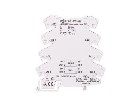 Przetwornik separacyjny JUMPFLEX ze wzmocnieniem 857-411