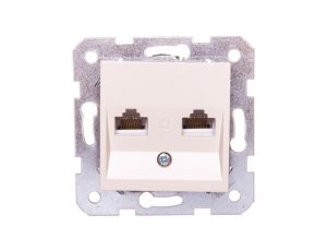Karre Gniazdo Komputerowe 2xrj45 Kat. 5e, Kolor Krem / 90963734