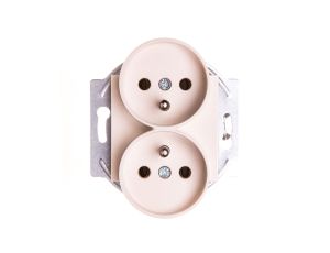 Karre Gniazdo Podwójne Z Uziemieniem, Kolor Krem / 90964771